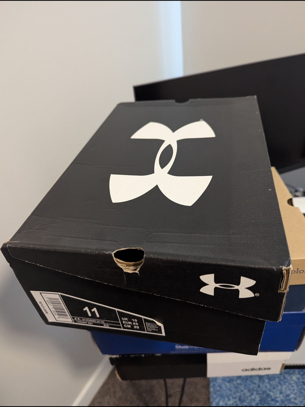 Under Armour Men’s Black and White Athletic Slip-On Sneakers - Picture 6 of 6